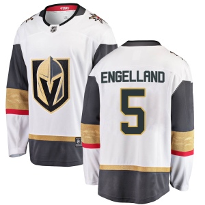 Men's Deryk Engelland Vegas Golden Knights Breakaway White Away Jersey - Gold