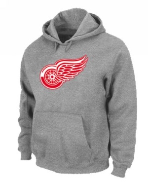 Men's Detroit Red Wings Pullover Hoodie - - Grey