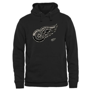 Men's Detroit Red Wings Rink Warrior Pullover Hoodie - Black