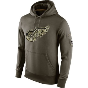 Men's Detroit Red Wings Salute To Service KO Performance Hoodie - Olive