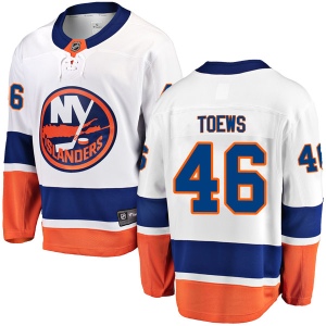 Men's Devon Toews New York Islanders Breakaway Away Jersey - White