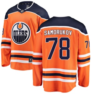 Men's Dmitri Samorukov Edmonton Oilers Authentic r Home Breakaway Jersey - Orange