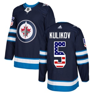 Men's Dmitry Kulikov Winnipeg Jets Authentic USA Flag Fashion Jersey - Navy Blue