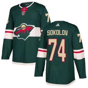 Men's Dmitry Sokolov Minnesota Wild Authentic Home Jersey - Green