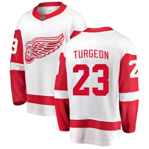 Men's Dominic Turgeon Detroit Red Wings Breakaway Away Jersey - White