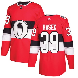 Men's Dominik Hasek Ottawa Senators Authentic 2017 100 Classic Jersey - Red