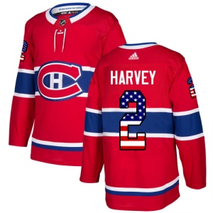 Men's Doug Harvey Montreal Canadiens Authentic USA Flag Fashion Jersey - Red