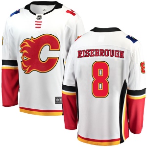 Men's Doug Risebrough Calgary Flames Breakaway Away Jersey - White