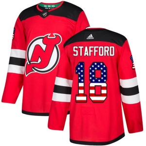 Men's Drew Stafford New Jersey Devils Authentic USA Flag Fashion Jersey - Red