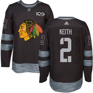 Men's Duncan Keith Chicago Blackhawks Authentic 1917-2017 100th Anniversary Jersey - Black