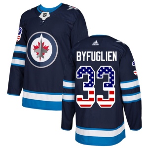 Men's Dustin Byfuglien Winnipeg Jets Authentic USA Flag Fashion Jersey - Navy Blue