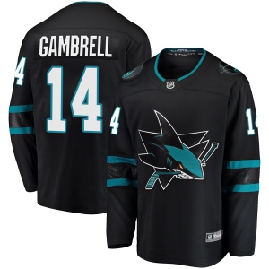 Men's Dylan Gambrell San Jose Sharks Breakaway Alternate Jersey - Black