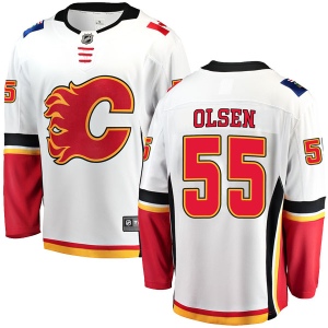 Men's Dylan Olsen Calgary Flames Breakaway Away Jersey - White