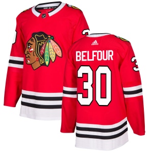 Men's ED Belfour Chicago Blackhawks Authentic Jersey - Red