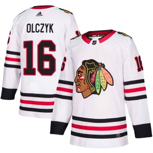 Men's Ed Olczyk Chicago Blackhawks Authentic Away Jersey - White