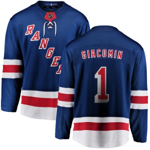 Men's Eddie Giacomin New York Rangers Home Breakaway Jersey - Blue