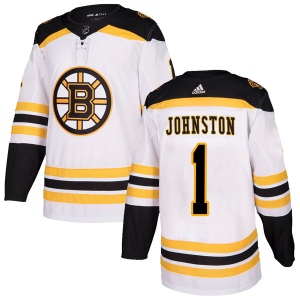 Men's Eddie Johnston Boston Bruins Authentic Away Jersey - White