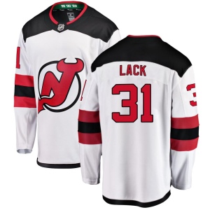 Men's Eddie Lack New Jersey Devils Breakaway Away Jersey - White