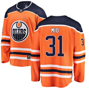 Men's Eddie Mio Edmonton Oilers Authentic r Home Breakaway Jersey - Orange