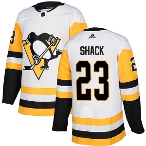 Men's Eddie Shack Pittsburgh Penguins Authentic Away Jersey - White