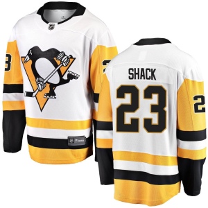 Men's Eddie Shack Pittsburgh Penguins Breakaway Away Jersey - White