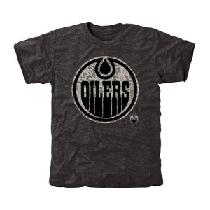 Men's Edmonton Oilers Rink Warrior Tri-Blend T-Shirt - Black