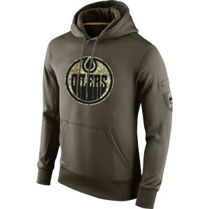 Men's Edmonton Oilers Salute To Service KO Performance Hoodie - Olive