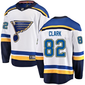 Men's Emerson Clark St. Louis Blues Breakaway Away Jersey - White