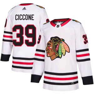 Men's Enrico Ciccone Chicago Blackhawks Authentic Away Jersey - White