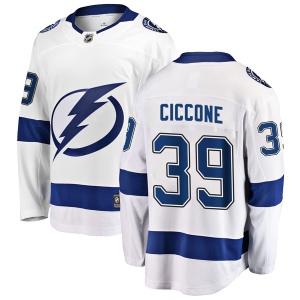 Men's Enrico Ciccone Tampa Bay Lightning Breakaway Away Jersey - White