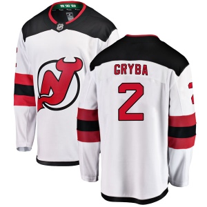 Men's Eric Gryba New Jersey Devils Breakaway Away Jersey - White