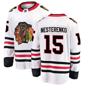 Men's Eric Nesterenko Chicago Blackhawks Breakaway Away Jersey - White