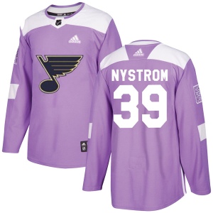 Men's Eric Nystrom St. Louis Blues Authentic Hockey Fights Cancer Jersey - Purple