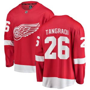 Men's Eric Tangradi Detroit Red Wings Breakaway Home Jersey - Red