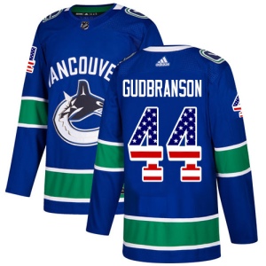 Men's Erik Gudbranson Vancouver Canucks Authentic USA Flag Fashion Jersey - Blue