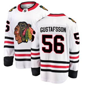 Men's Erik Gustafsson Chicago Blackhawks Breakaway Away Jersey - White