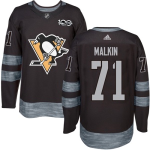 Men's Evgeni Malkin Pittsburgh Penguins Authentic 1917-2017 100th Anniversary Jersey - Black