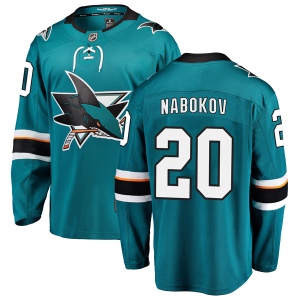 Men's Evgeni Nabokov San Jose Sharks Breakaway Home Jersey - Teal