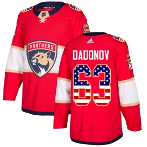 Men's Evgenii Dadonov Florida Panthers Authentic USA Flag Fashion Jersey - Red