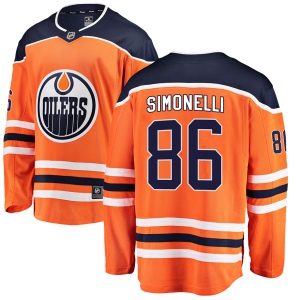 Men's Frankie Simonelli Edmonton Oilers Authentic r Home Breakaway Jersey - Orange