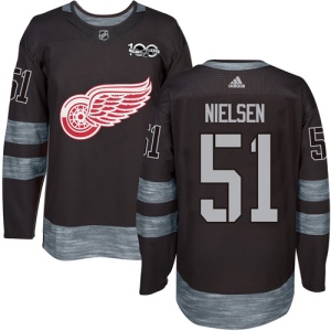 Men's Frans Nielsen Detroit Red Wings Authentic 1917-2017 100th Anniversary Jersey - Black