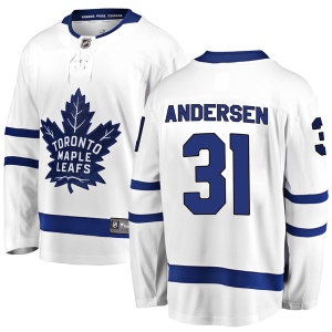 Men's Frederik Andersen Toronto Maple Leafs Breakaway Away Jersey - White