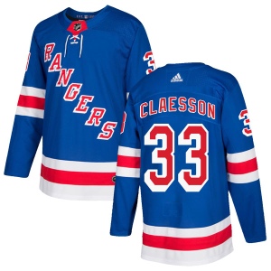 Men's Fredrik Claesson New York Rangers Authentic Home Jersey - Royal Blue