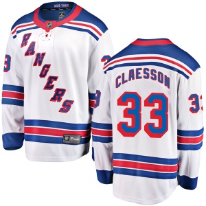 Men's Fredrik Claesson New York Rangers Breakaway Away Jersey - White