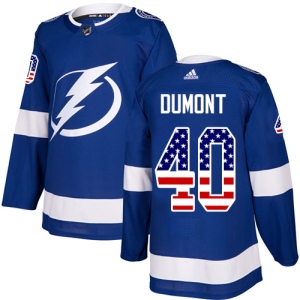 Men's Gabriel Dumont Tampa Bay Lightning Authentic USA Flag Fashion Jersey - Blue