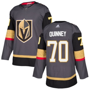 Men's Gage Quinney Vegas Golden Knights Authentic Gray Home Jersey - Gold