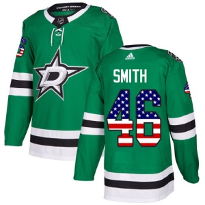 Men's Gemel Smith Dallas Stars Authentic USA Flag Fashion Jersey - Green