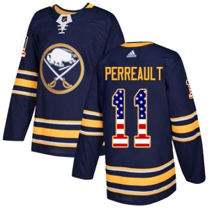 Men's Gilbert Perreault Buffalo Sabres Authentic USA Flag Fashion Jersey - Navy Blue