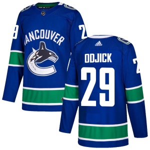 Men's Gino Odjick Vancouver Canucks Authentic Home Jersey - Blue