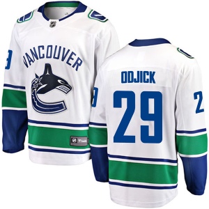 Men's Gino Odjick Vancouver Canucks Breakaway Away Jersey - White